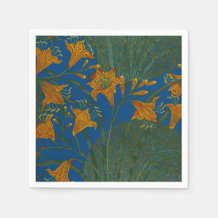 Serviette En Papier Motif floral de jour de lys vintage de Walter Cran