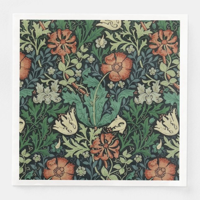 Serviette En Papier Motif floral de Nouveau d'art de William Morris (Devant)