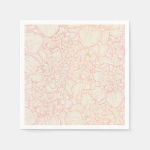 Serviette En Papier Motif floral de pivoine rose