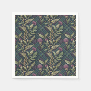 Serviette En Papier Motif Floral d'Héritage de Chardon et de Tartan Éc