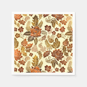 Serviette En Papier Motif floral Heritage Copper Warm Gold