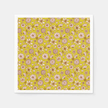 Motif floral jaune sans joint