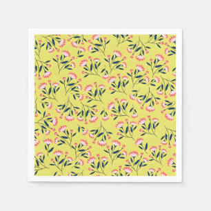 Serviette En Papier Motif floral joyeux : Fleurs roses