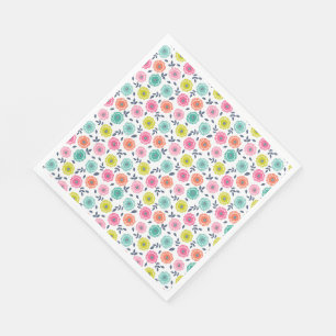 Serviette En Papier motif floral mignon multicolore