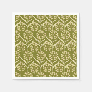 Serviette En Papier Motif floral moderne : fleurs d'ombelle blanches