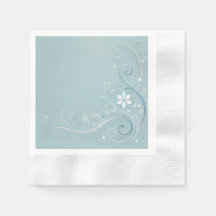 Motif Floral Pastel Cerulean Design