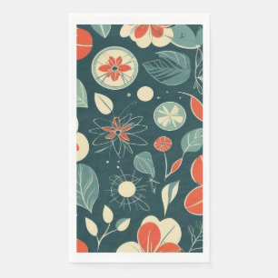 Serviette En Papier Motif floral rétro Botanica moderne du milieu du