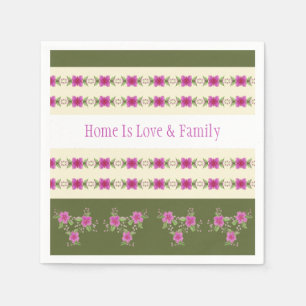 Serviette En Papier Motif Floral rose