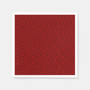 Serviette En Papier Motif floral rouge festif élégant