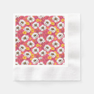 Serviette En Papier Motif floral vibrant