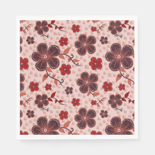 Serviette En Papier Motif floral vibrant avec des fleurs colorées
