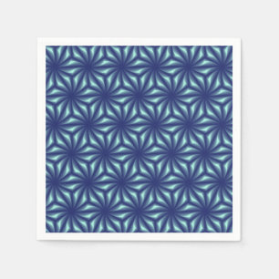 Serviette En Papier Motif Fractale Bleu marine