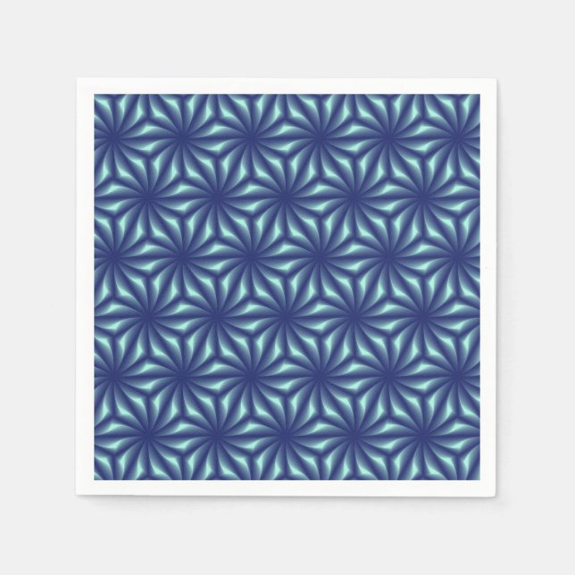 Serviette En Papier Motif Fractale Bleu marine (Devant)