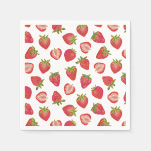 Serviette En Papier Motif fraise rouge d'été