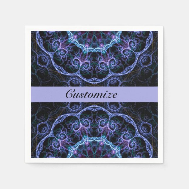 Serviette En Papier Motif frigorifique bleu et rose 2 (Devant)