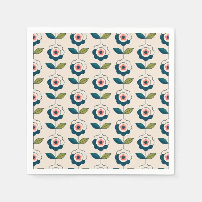Serviette En Papier Motif Fun Jardin Retro (Devant)