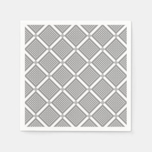 Serviette En Papier Motif géométrique à carreaux gris et blanc