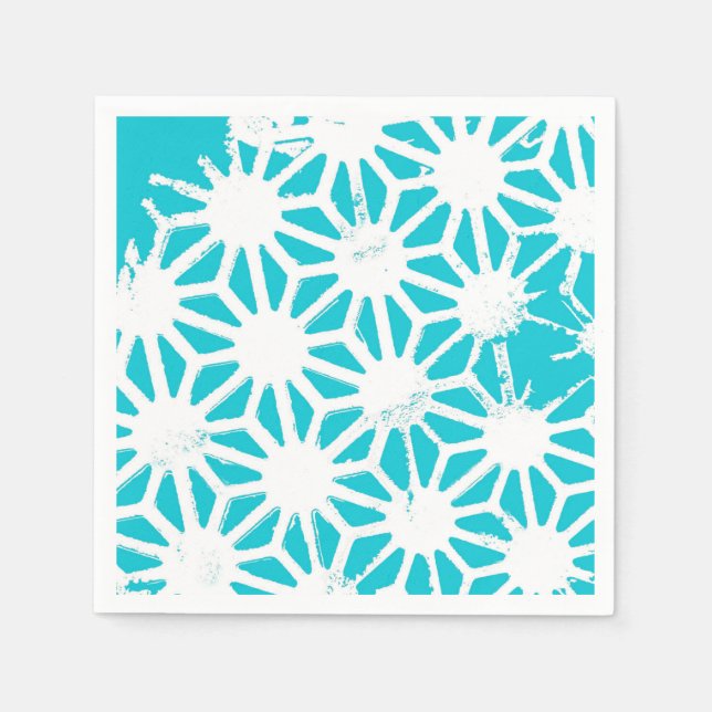 Serviette En Papier Motif géométrique Aqua (Devant)