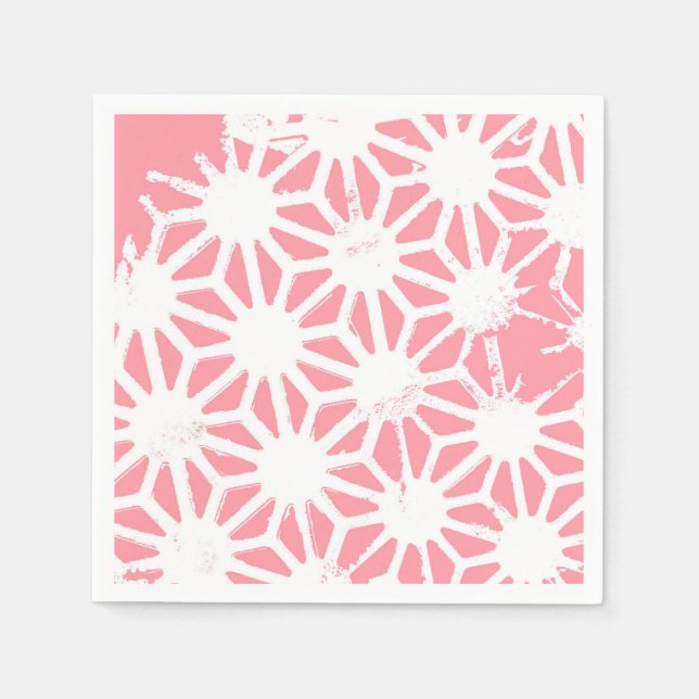 Serviette En Papier Motif géométrique corail (Devant)
