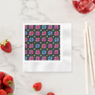 Serviette En Papier Motif géométrique étoile simple rétro moderne colo