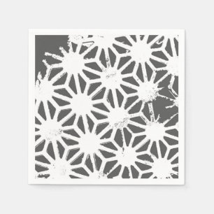 Serviette En Papier Motif géométrique gris charbon