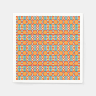 Serviette En Papier Motif géométrique interconnecté avec couleur vive