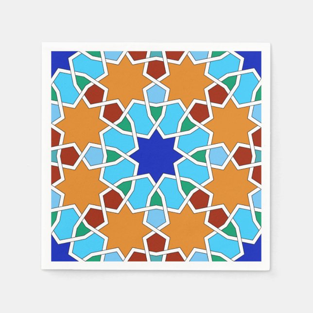 Serviette En Papier Motif géométrique islamique (Devant)