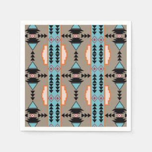 Serviette En Papier Motif géométrique mexicain Aztec