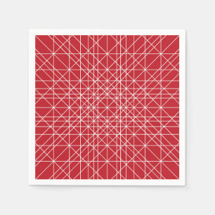 Serviette En Papier Motif Géométrique Miroku Rouge et blanc