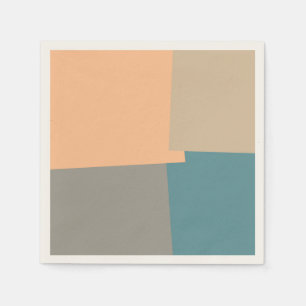 Serviette En Papier Motif géométrique moderne couleur rétro