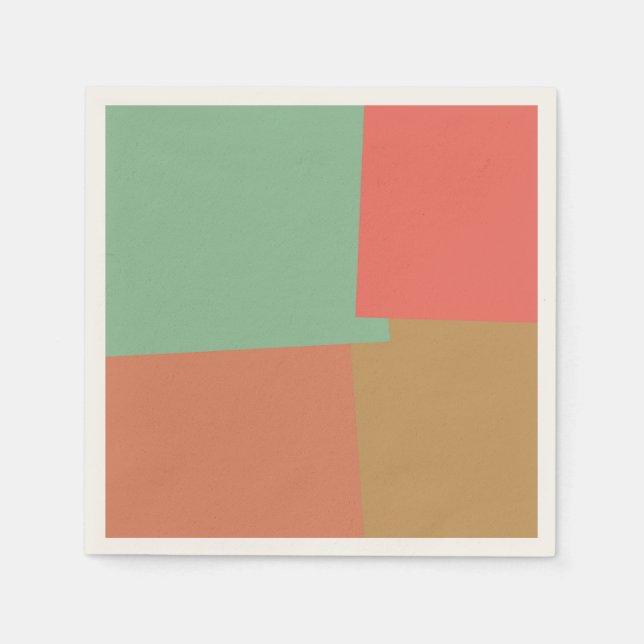Serviette En Papier Motif géométrique moderne de couleur rétro #8 (Devant)