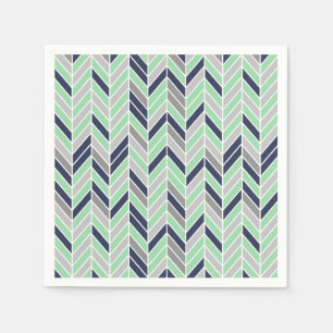 Serviette En Papier Motif géométrique moderne Herringbone Chevron