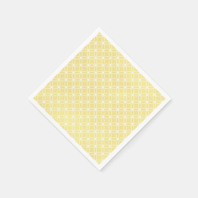 Serviette En Papier Motif géométrique moderne Jaune pastel ensoleillé (Coin)