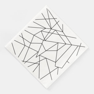 Serviette En Papier Motif géométrique noir et blanc moderne simple