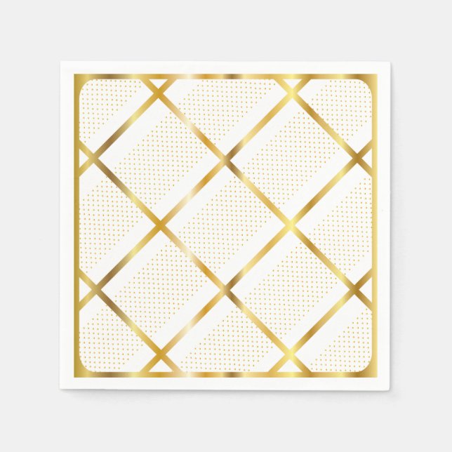 Serviette En Papier Motif géométrique or tendance Golden Art élégant (Devant)