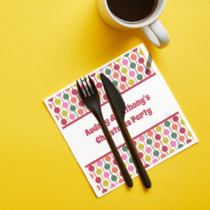 Serviette En Papier Motif géométrique rétro Message personnalisé Noël