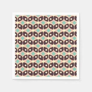 Serviette En Papier Motif géométrique sans couture en feuille brun fon