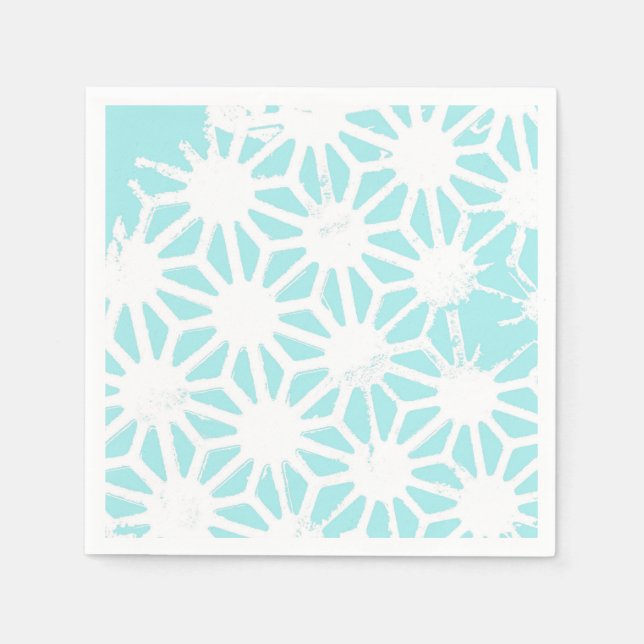 Serviette En Papier Motif géométrique turquoise (Devant)