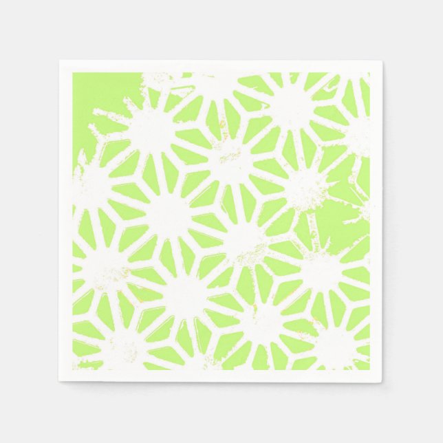 Serviette En Papier Motif géométrique vert cime (Devant)