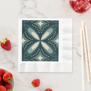 Serviette En Papier Motif géométrique vert rétro