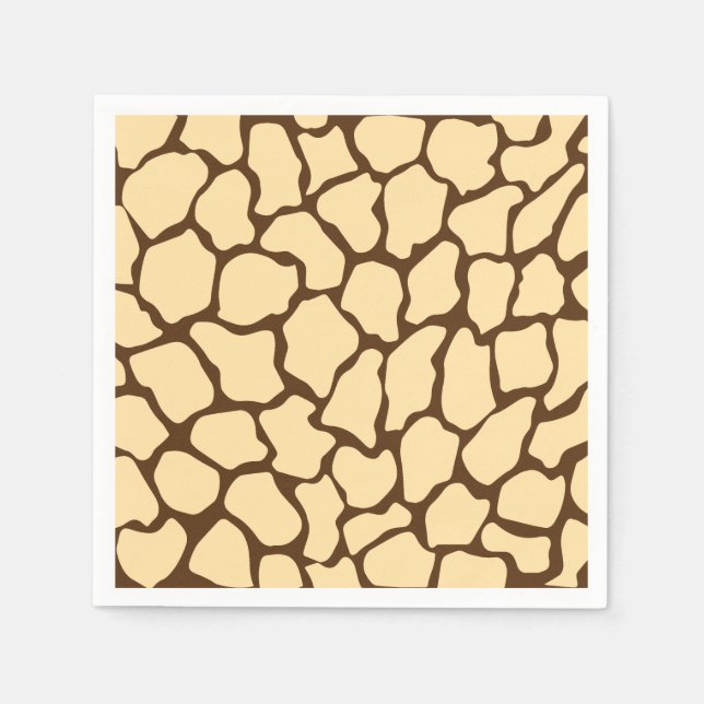 Serviette En Papier Motif Girafe Marron – Impression Animale Minimalis (Devant)