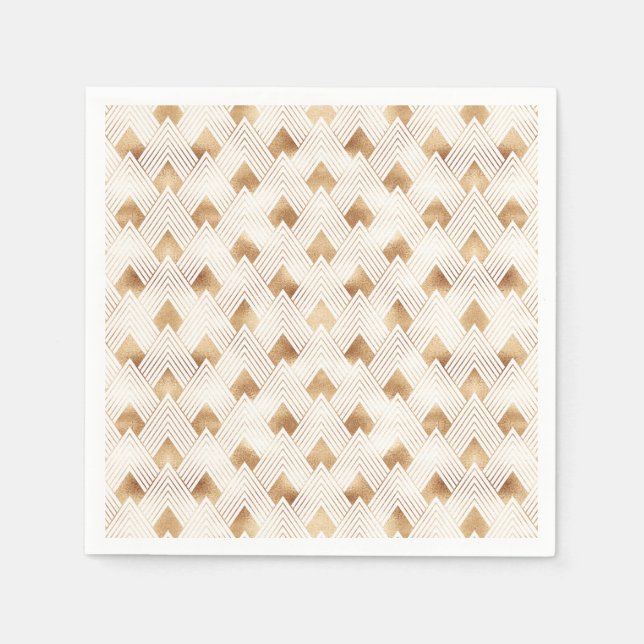 Serviette En Papier Motif Gold Art déco (Devant)