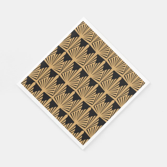 Serviette En Papier Motif Gold et Black Art Déco (Coin)