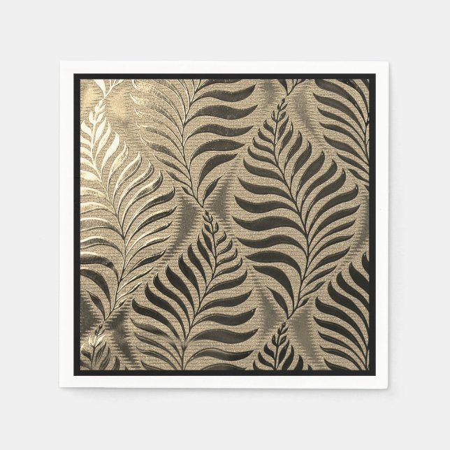 Serviette En Papier Motif Gold Leaf (Devant)