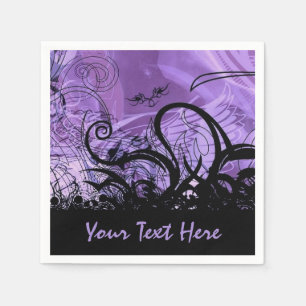 Serviette En Papier Motif gothique noir et violet serviettes personnal