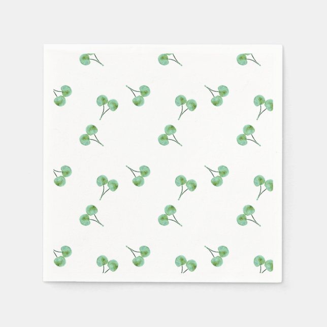 Serviette En Papier Motif Green Cherry (Devant)