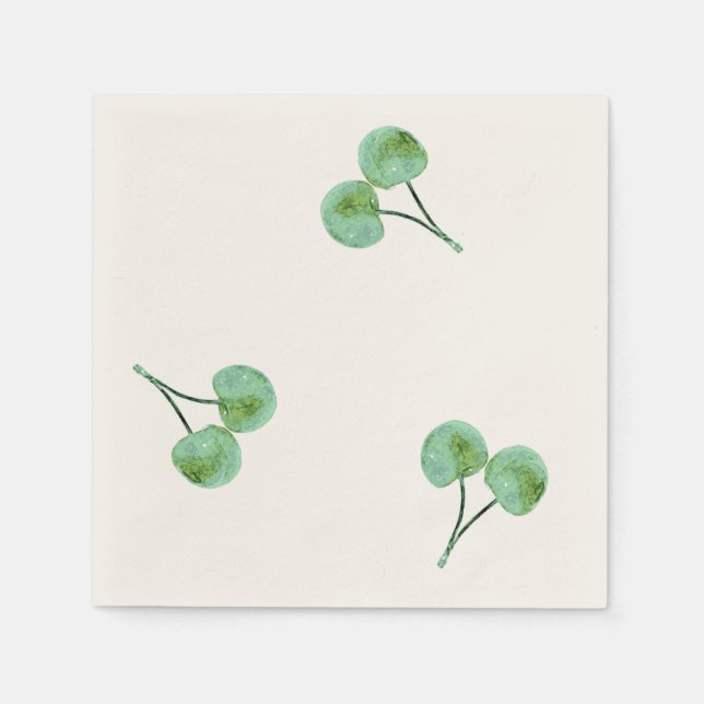 Serviette En Papier Motif Green Cherry (Devant)