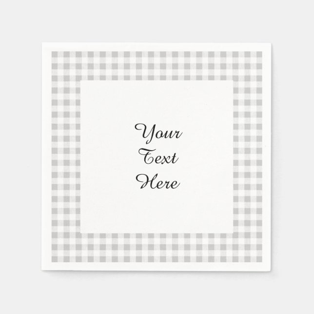 Serviette En Papier Motif gris blanc En vichy (Devant)