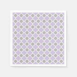 Serviette En Papier Motif gris blanc pourpre de Quatrefoil