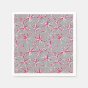 Serviette En Papier Motif, gris et fuchsia de Spoutnik de la moitié d